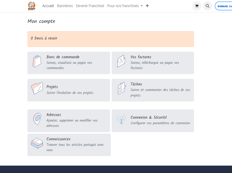 Interface de l'application de Connect-Forces
